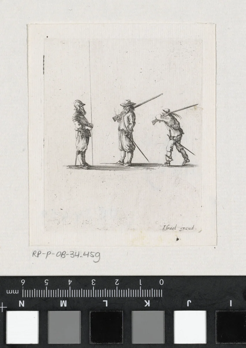 Drie soldaten by Stefano della Bella, print, 1620-1664