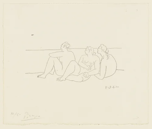 On the Beach, II (Three Nudes) (Sur la plage. II (Trois nus]) from the series Four Lithographs (Quatre lithographies) by Pablo Picasso, print, 1921