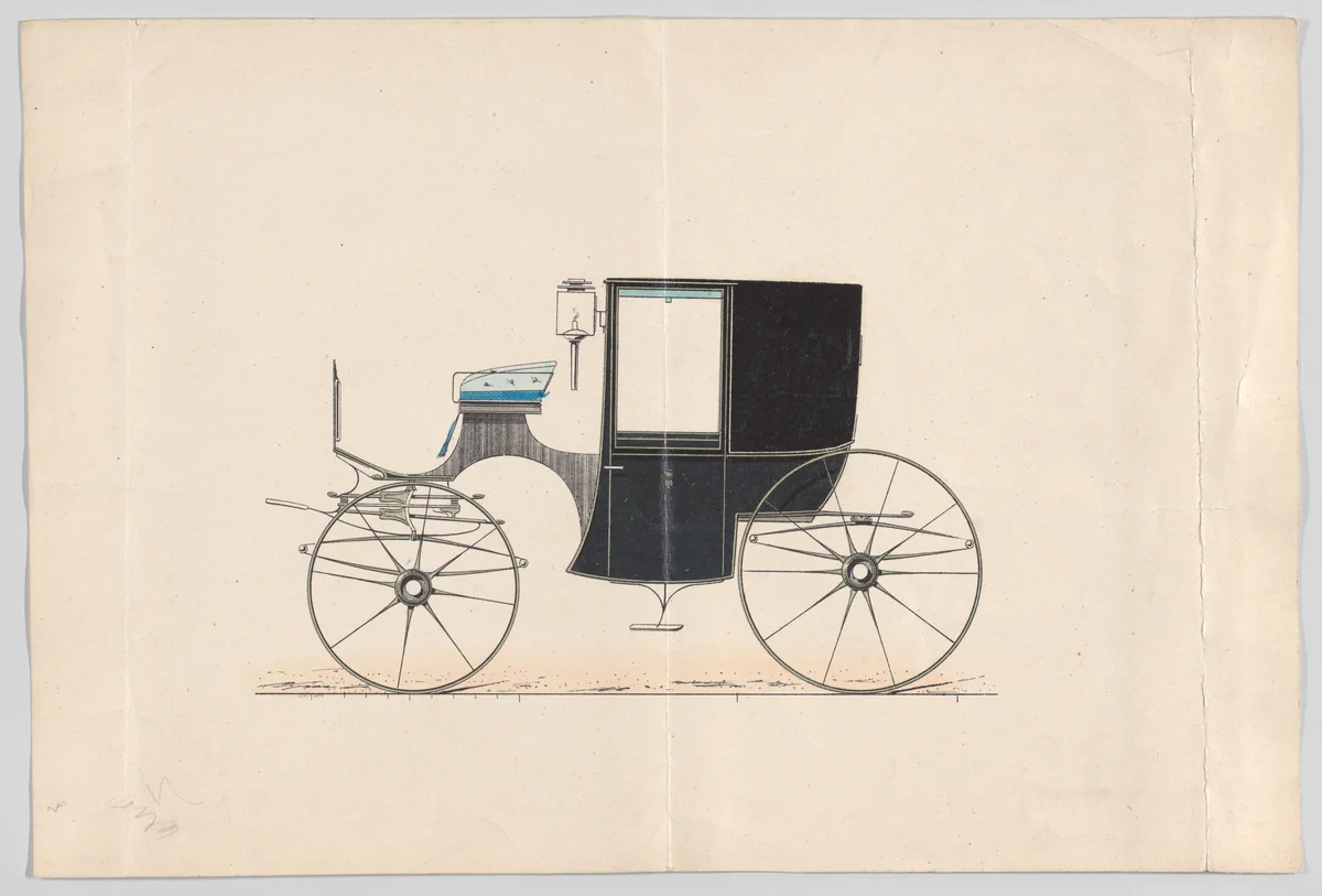 Design for Brougham by anonymous, print, 1865-1875