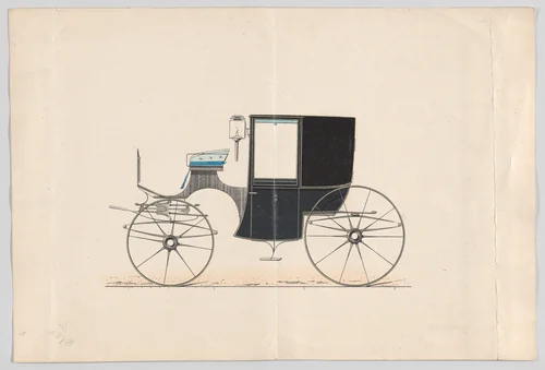 Design for Brougham by anonymous, print, 1865-1875