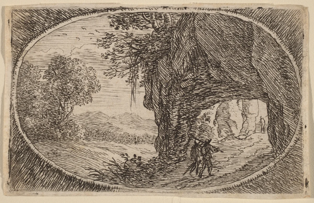 The Path through the Rock by Herman van Swanevelt, print, 1600-1655