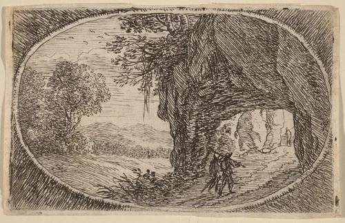 The Path through the Rock by Herman van Swanevelt, print, 1600-1655