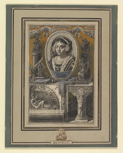 Christopher Columbus by Jean-Baptiste Dedéban, drawing, 1795-1849