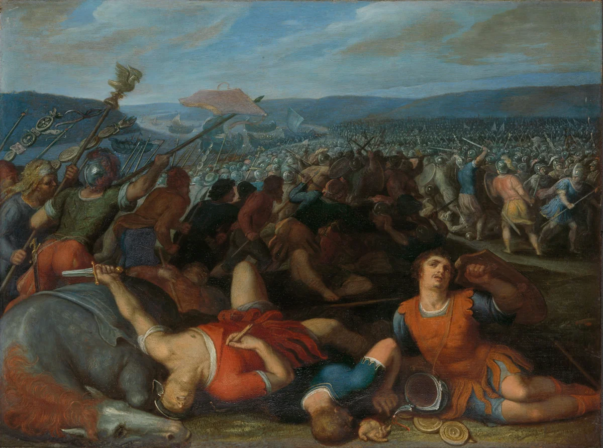 The Batavians Defeating the Romans on the Rhine by Otto van Veen, painting, 1600-1613