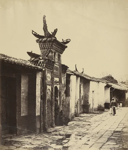 Arch to the Memory of Virtuous Women, Tartar Quarter, Canton by Felice Beato, photograph, 1860