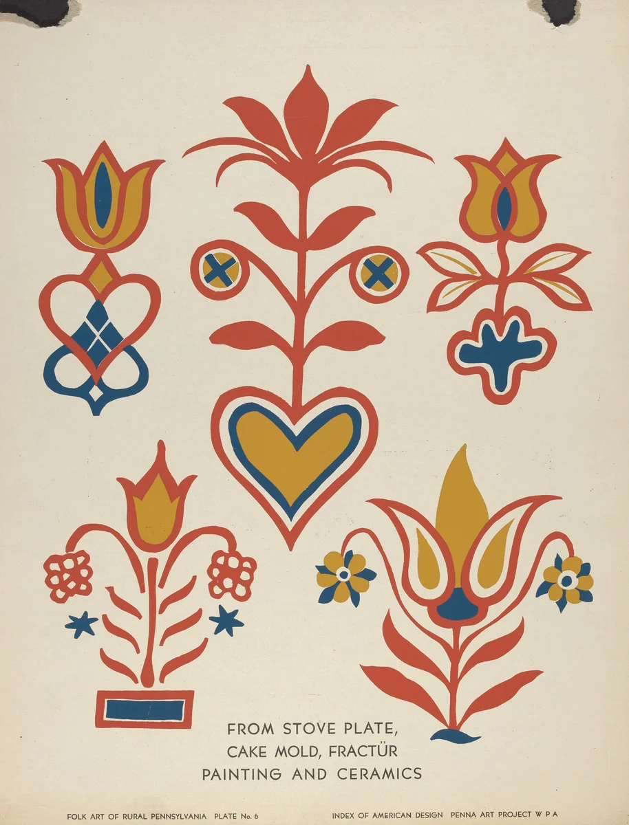 Plate 6: From Portfolio "Folk Art of Rural Pennsylvania" by American 20th Century, index of american design, 1939