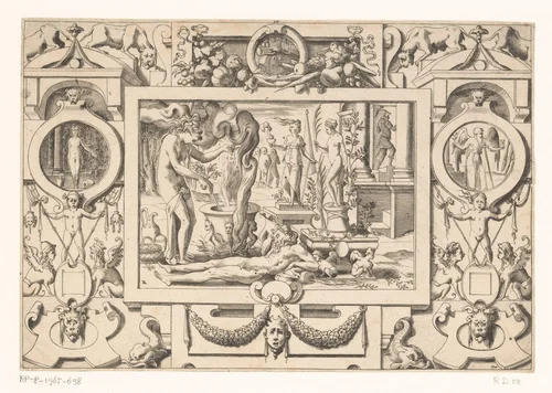 Medea kookt magische kruiden in een ketel voor Aeson by Unknown, print, 1563