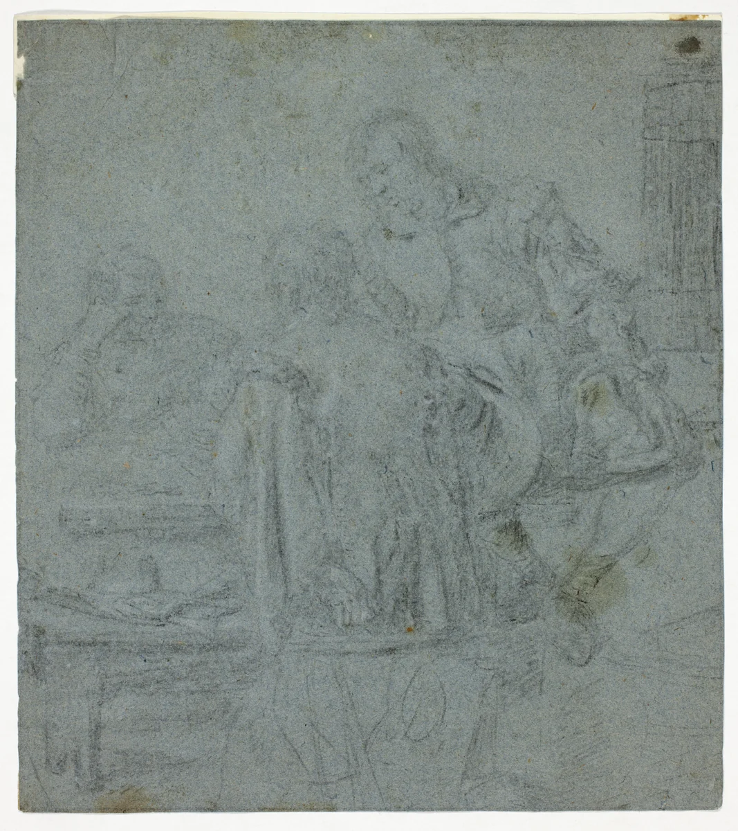 Three Men Seated at Table (recto); Woman Being Crowned by Female Attendant (verso) by Bon Boullongne
Pietro da Cortona, drawing, 1695-1705