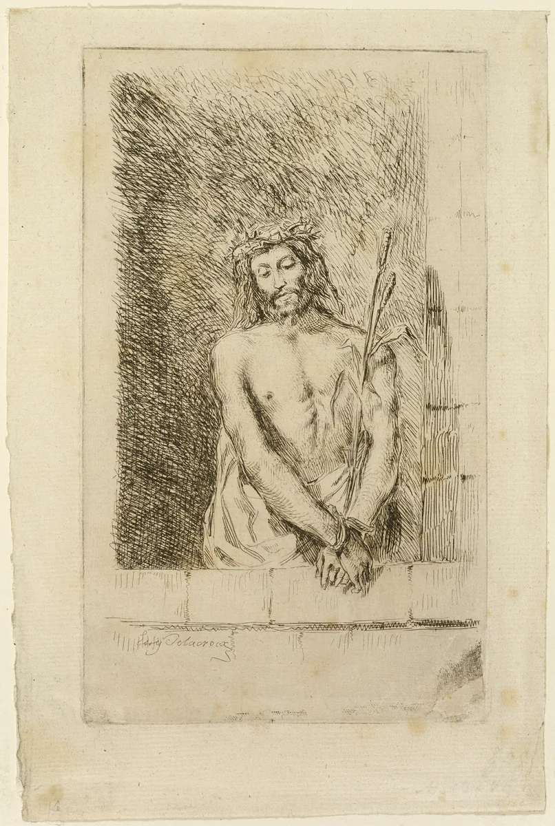 Christ with the Reed by Eugène Delacroix, print, 1833