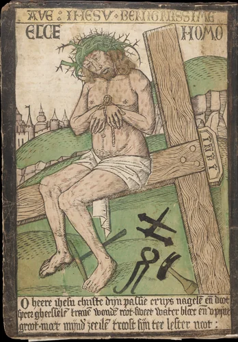 Album with Twelve Engravings of The Passion, a Woodcut of Christ as the Man of Sorrows, and a Metalcut of St. Jerome in Penitence by Israhel van Meckenem, book, 1480-1500