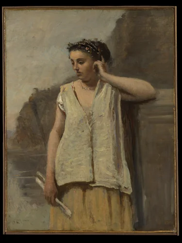 The Muse: History by Camille Corot, painting, 1860-1870