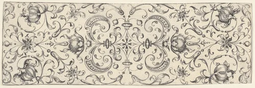 Plate 2, from "Friezes with Birds, Flowers and Meandering Wreaths and Scrolls" by Theodor Bang, print, 1600-1620