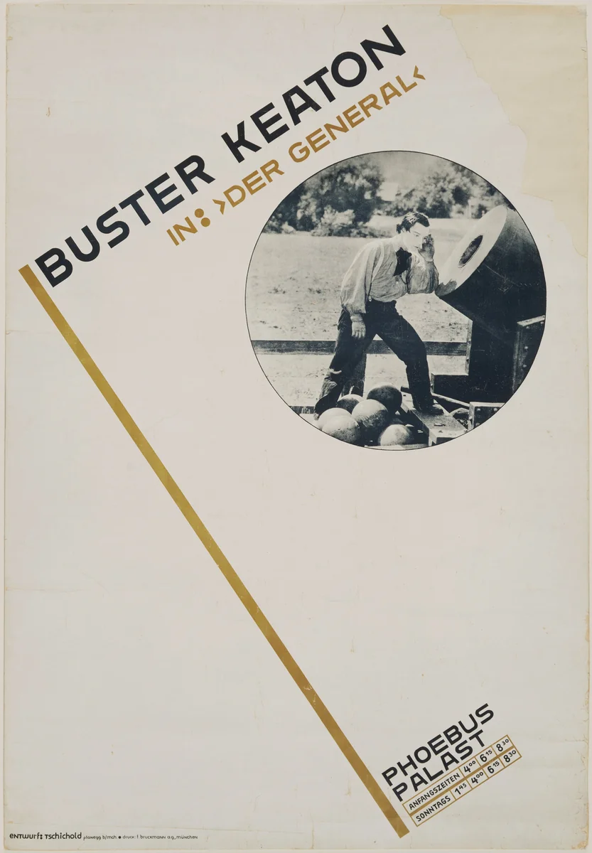 Buster Keaton in: "Der General" by Jan Tschichold, design, 1927