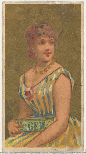 From the Girls and Children series (N65) promoting Richmond Gem Cigarettes for Allen & Ginter brand tobacco products by Allen & Ginter, print, 1884-1891