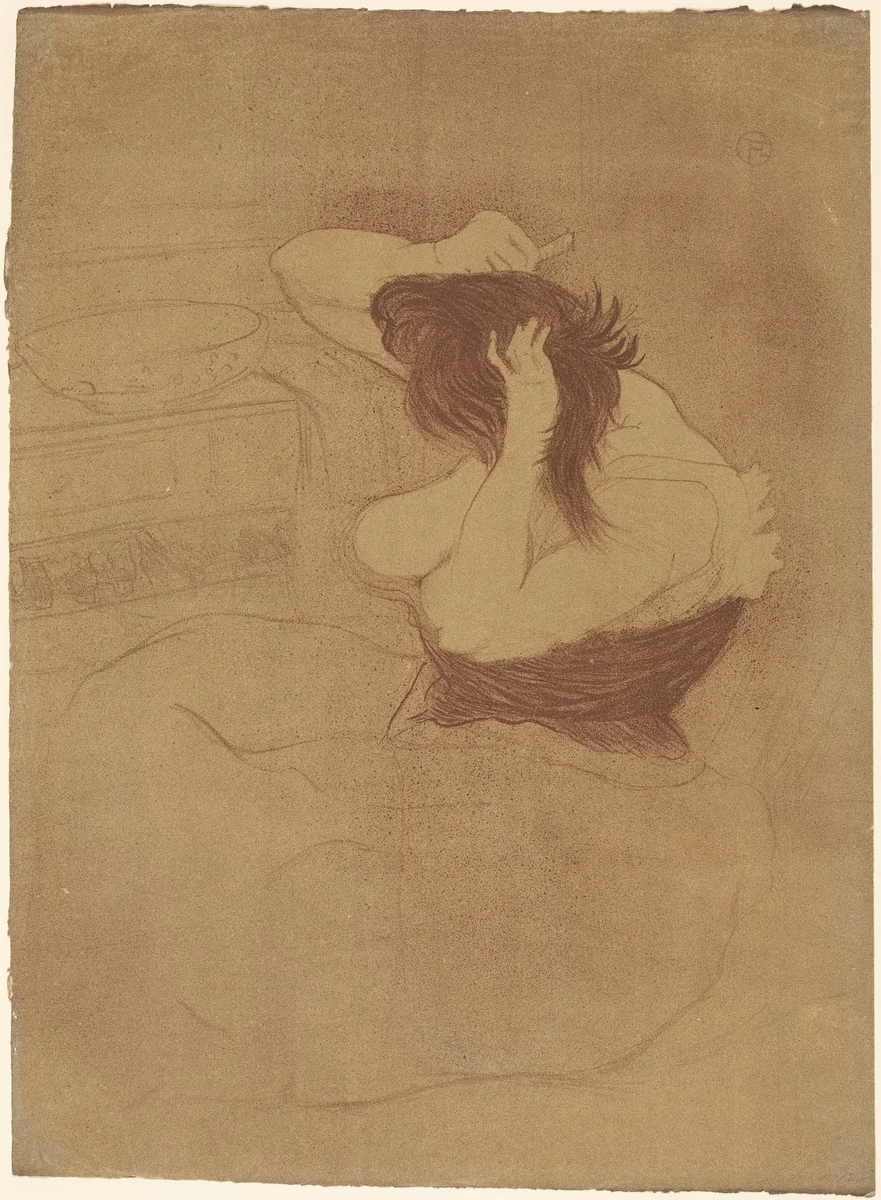 Woman Combing Her Hair (Femme qui se peigne) by Henri de Toulouse-Lautrec, print, 1896