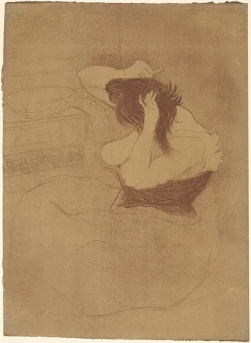 Woman Combing Her Hair (Femme qui se peigne) by Henri de Toulouse-Lautrec, print, 1896