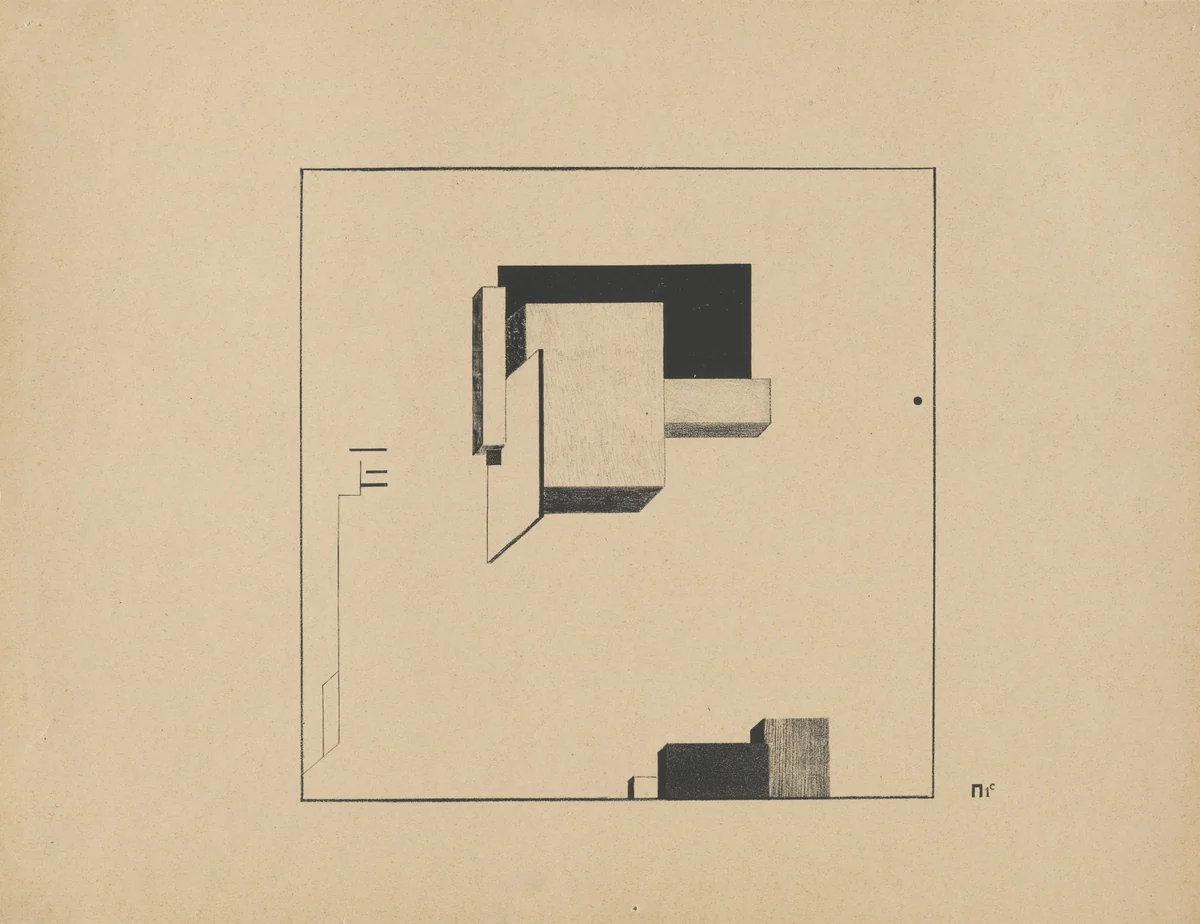 Proun 1 C from Proun by El Lissitzky, print, 1920