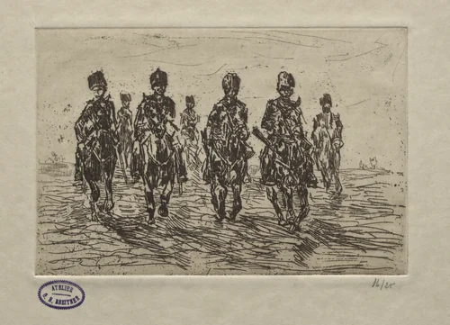 Cavalry Scene by George Hendrik Breitner, print