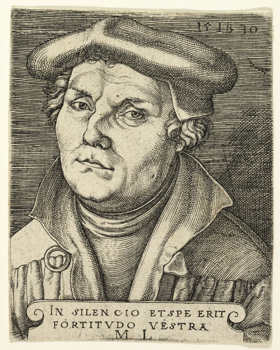 Portrait of Martin Luther by Master I.B., print, 1530