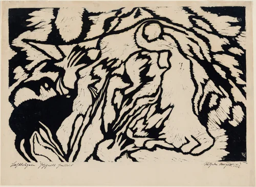 Lastträgerin by Wilhelm Morgner, print, 1912