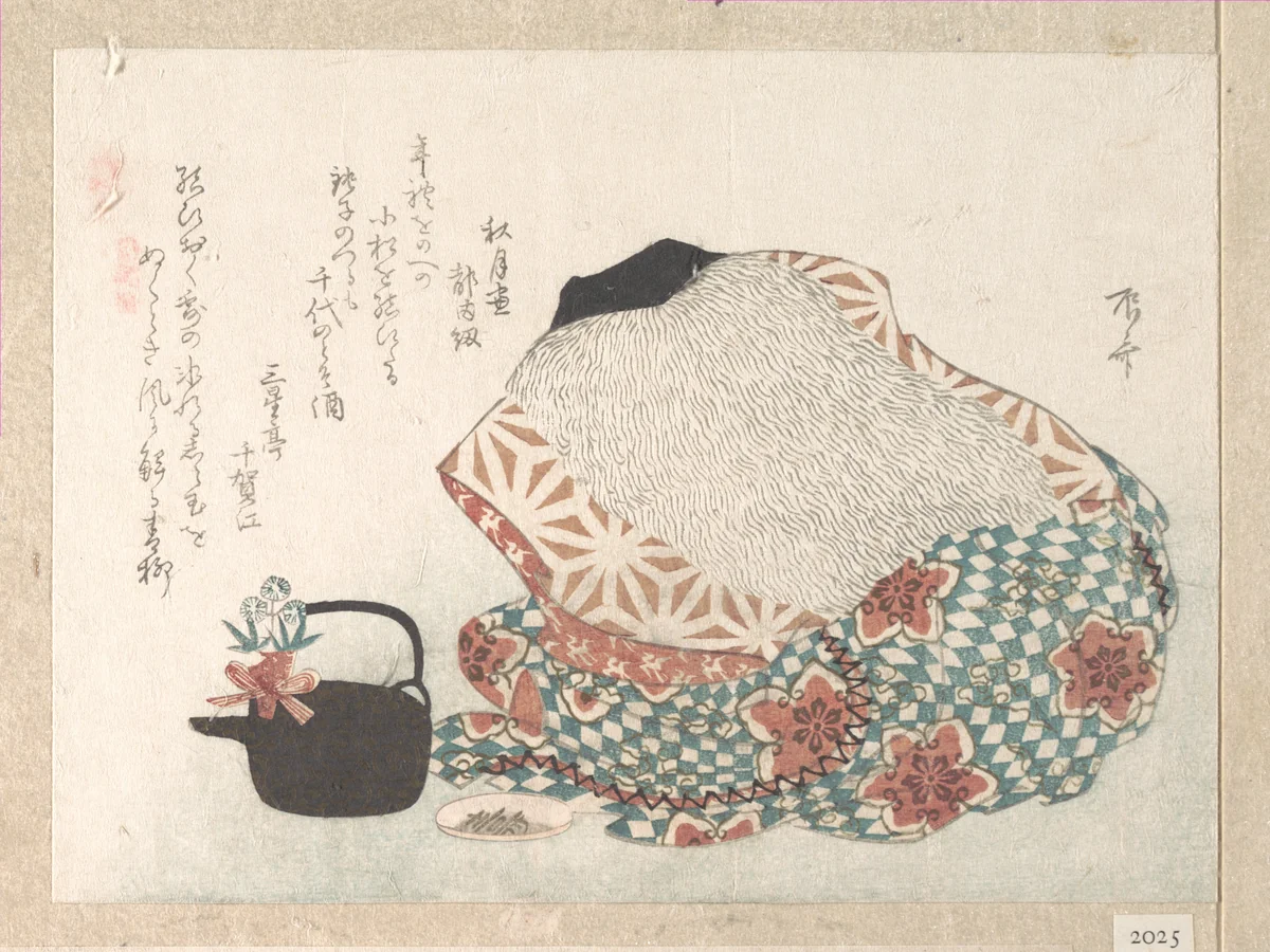 Outfit for the New Year Ceremony by Ryūryūkyo Shinsai (柳々居辰斎), print, 1800-1899