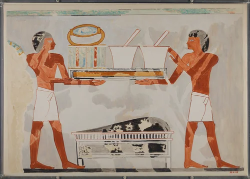 Detail from an Offering Procession, Tomb of Amenemweskhet by Nina de Garis Davies, artwork, -1479--1425