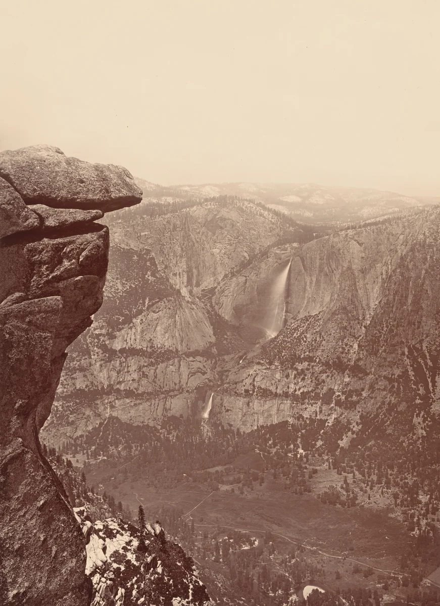 The Yosemite Falls, from Glacier Point by Carleton E. Watkins, photograph, 1878-1881