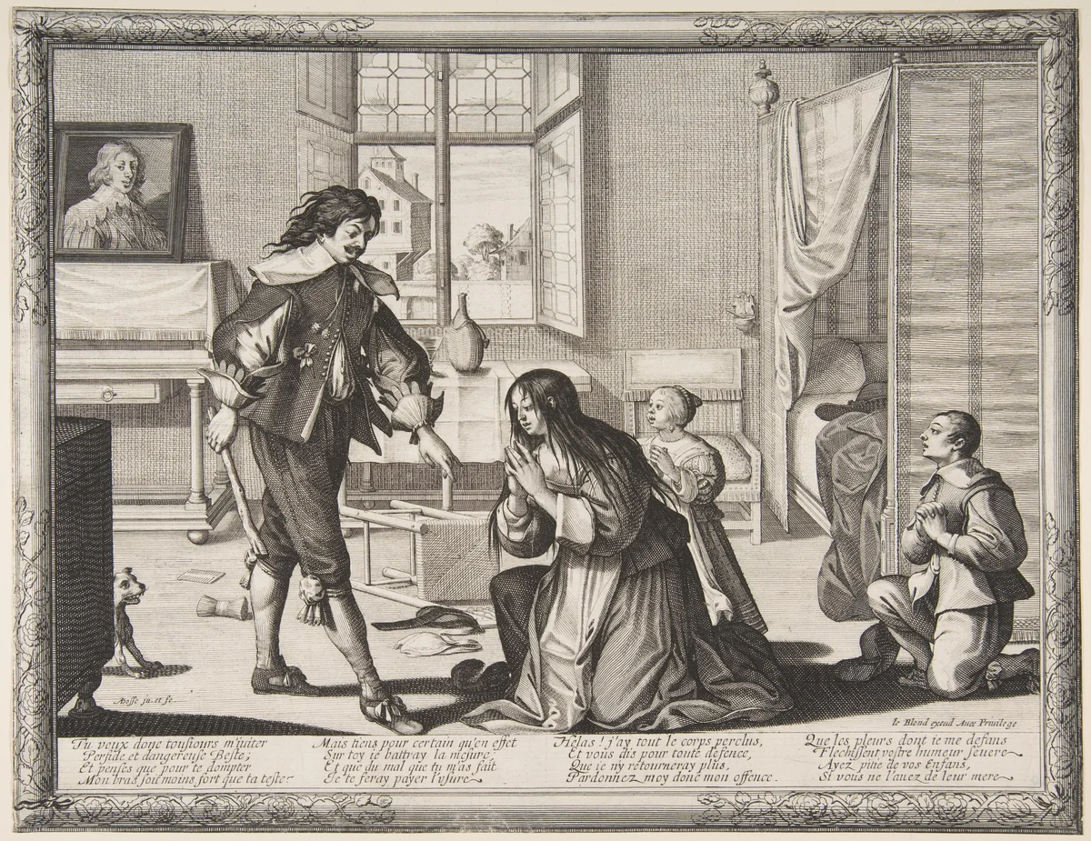 The Wife-Beater by Abraham Bosse, print, 1628-1638