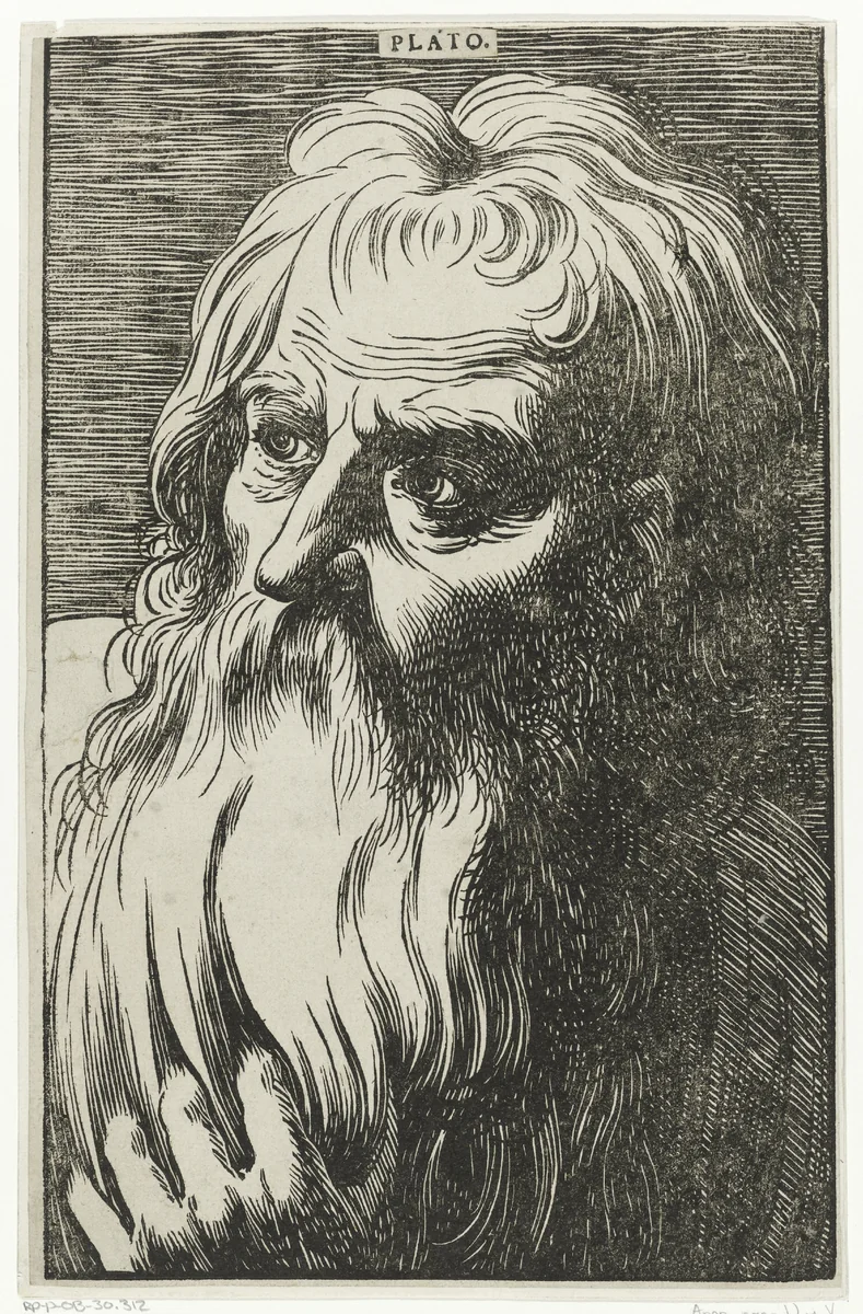 Portret van Plato by anonymous, print, 1620