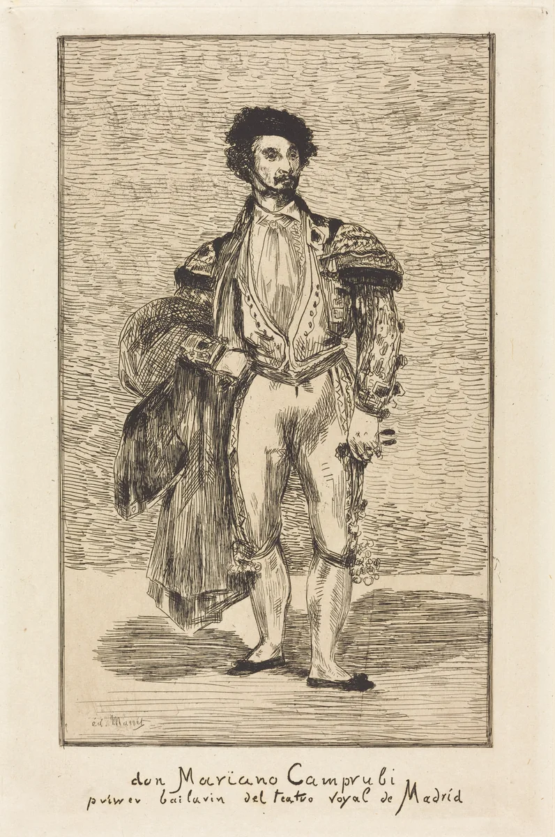 Don Mariano Camprubi (Le Bailarin) by Edouard Manet, print, 1862