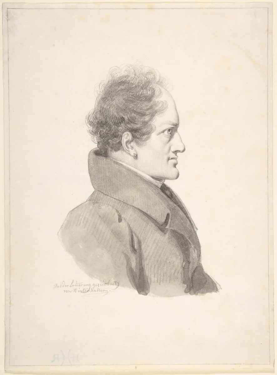 Portrait of Alois Senefelder by Franz Xaver Winterhalter, drawing, 1805-1873