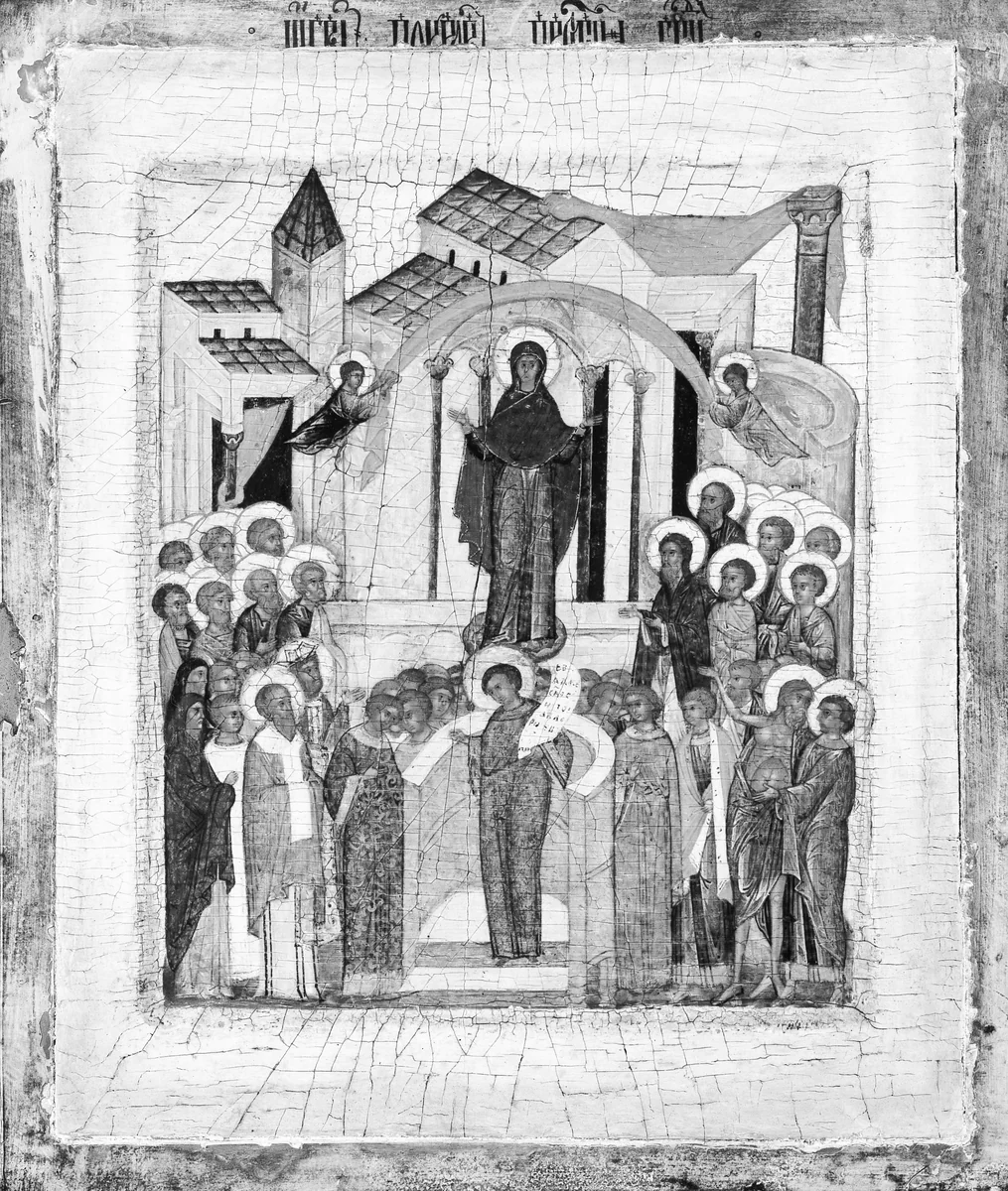 The Protection of the Mother of God by Russian Painter, painting, 1500-1599