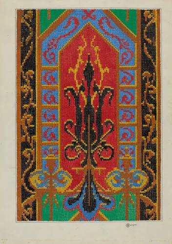 Needlepoint Tapestry by Cornelius Christoffels, index of american design, 1936