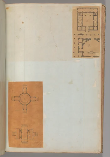 Page from a Scrapbook containing Drawings and Several Prints of Architecture, Interiors, Furniture and Other Objects by Charles Percier, book, 1795-1805