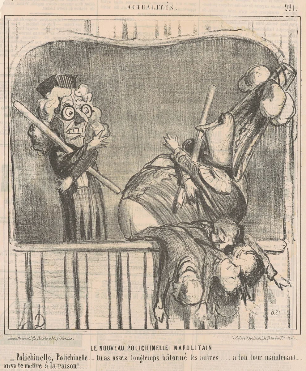 Le nouveau polichinelle napolitan by Honoré Daumier, print, 1855