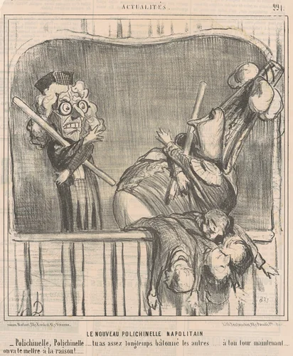 Le nouveau polichinelle napolitan by Honoré Daumier, print, 1855
