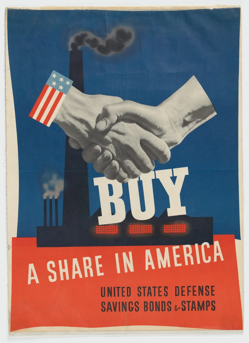 Buy a Share in America (Winning entry for the MoMA National Defense Poster Competition [Defense Bond Posters]) by John Atherton, design, 1941