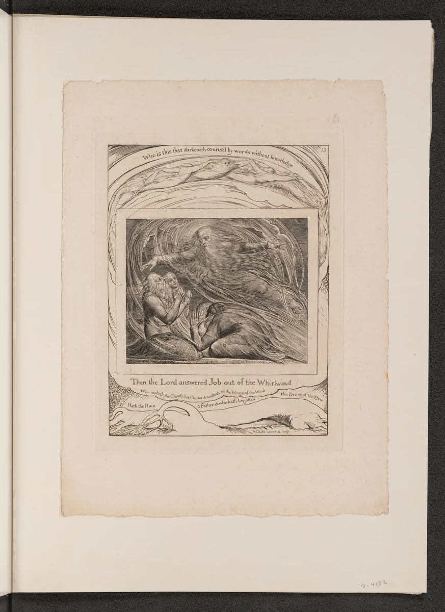 The Lord Answering Job out of the Whirlwind by William Blake, portfolio, 1825