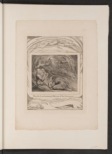 The Lord Answering Job out of the Whirlwind by William Blake, portfolio, 1825