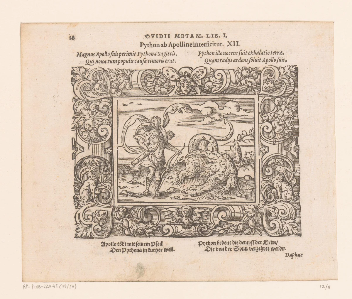 Apollo doodt de python by Unknown, print, 1569