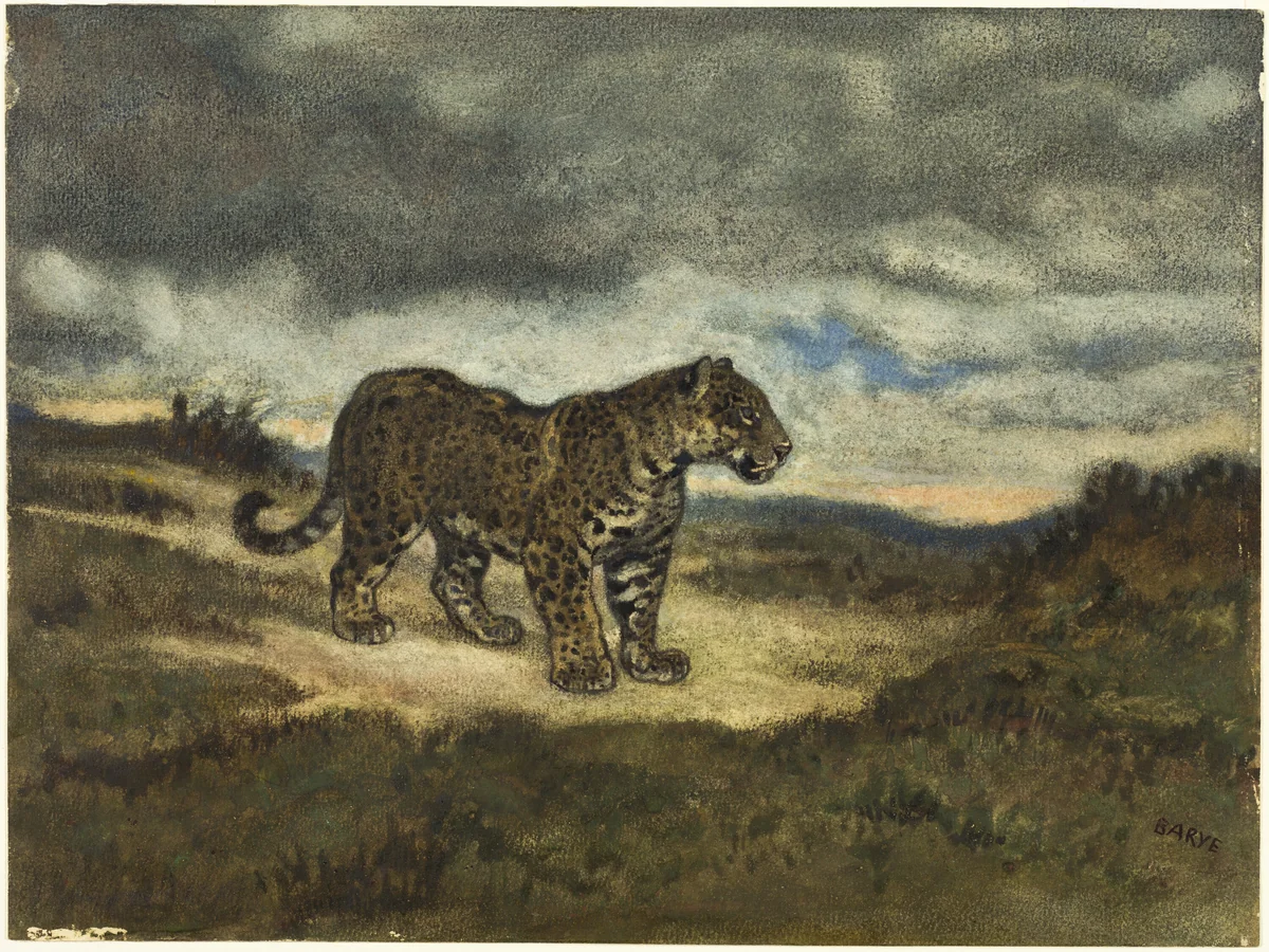 Jaguar Standing by Antoine-Louis Barye, painting, 1830-1850