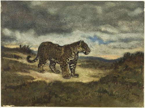 Jaguar Standing by Antoine-Louis Barye, painting, 1830-1850