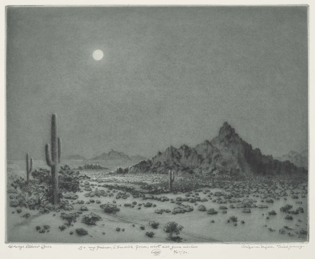 Arizona Night by George Elbert Burr, print, 1930