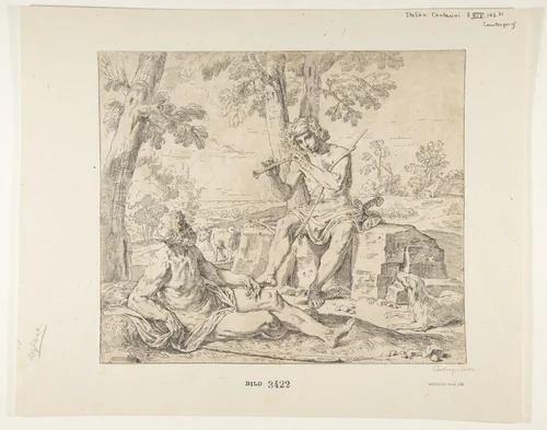 Mercury and Argus by Simone Cantarini, print, 1625-1635