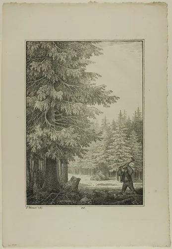 Plate 35 from Blatt Baum und Landschafts Studien by Lorenz Ekemann Alesson, print, 1805-1815
