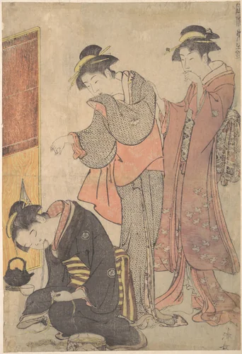 A Practical Joke by Torii Kiyonaga (鳥居清長), print, 1772-1792
