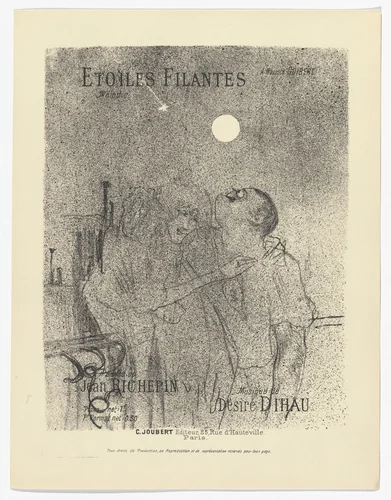 Shooting Stars (Étoiles filantes) from Quatorze lithographies originales (Mélodies de Désiré Dihau) by Henri de Toulouse-Lautrec, illustrated book, 1895