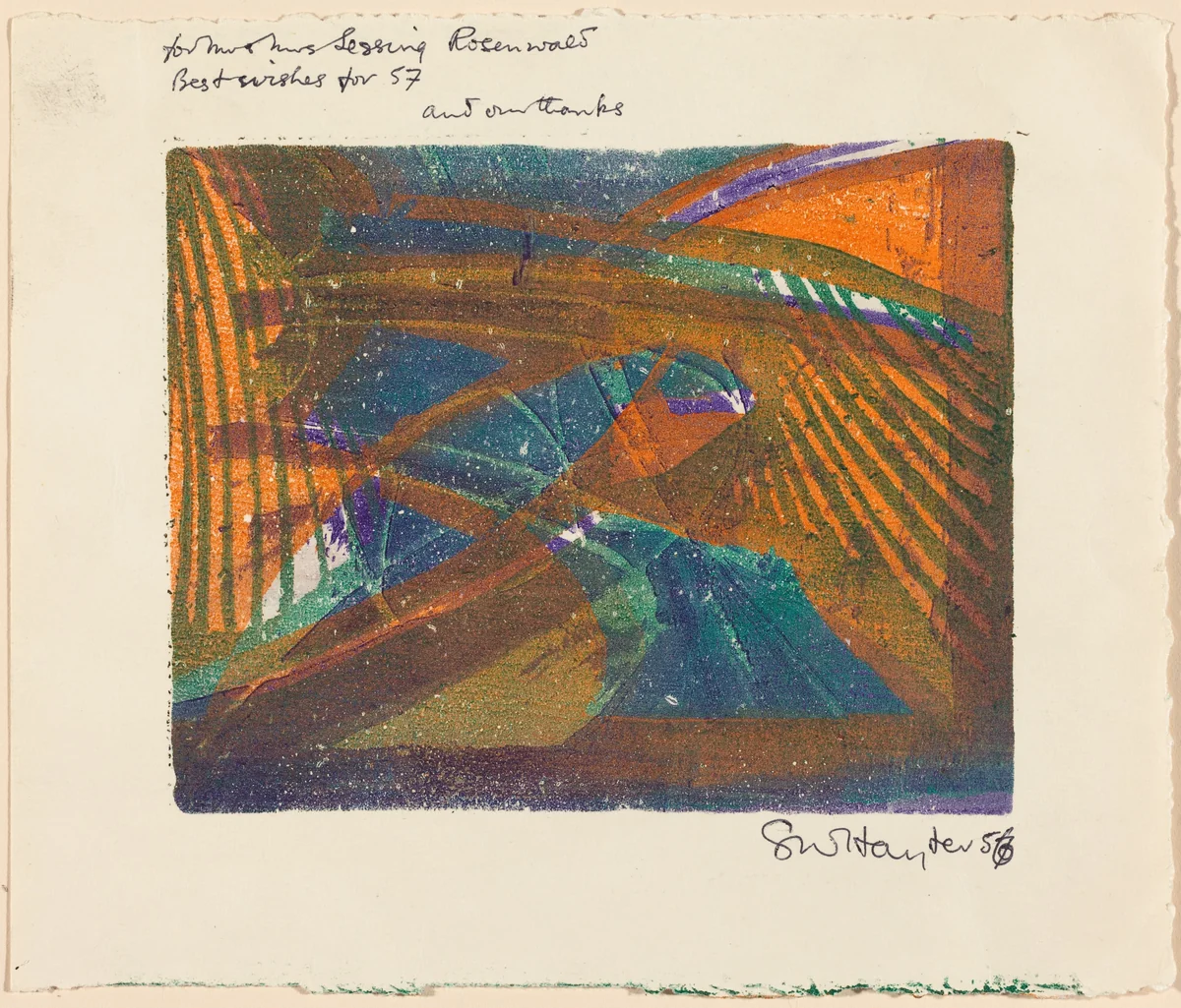 Greeting Card by Stanley William Hayter, print, 1956-1957