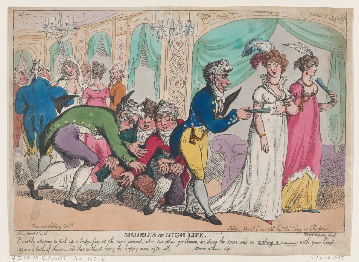 Miseries of High Life by Thomas Rowlandson, print, 1808