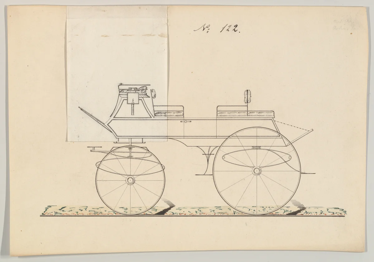 Drag #122 by Brewster & Co., drawing, 1865